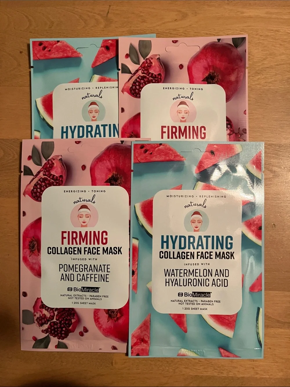 Natural Collagen Hydrating & Firming Face Mask Pack - Blue & Pink